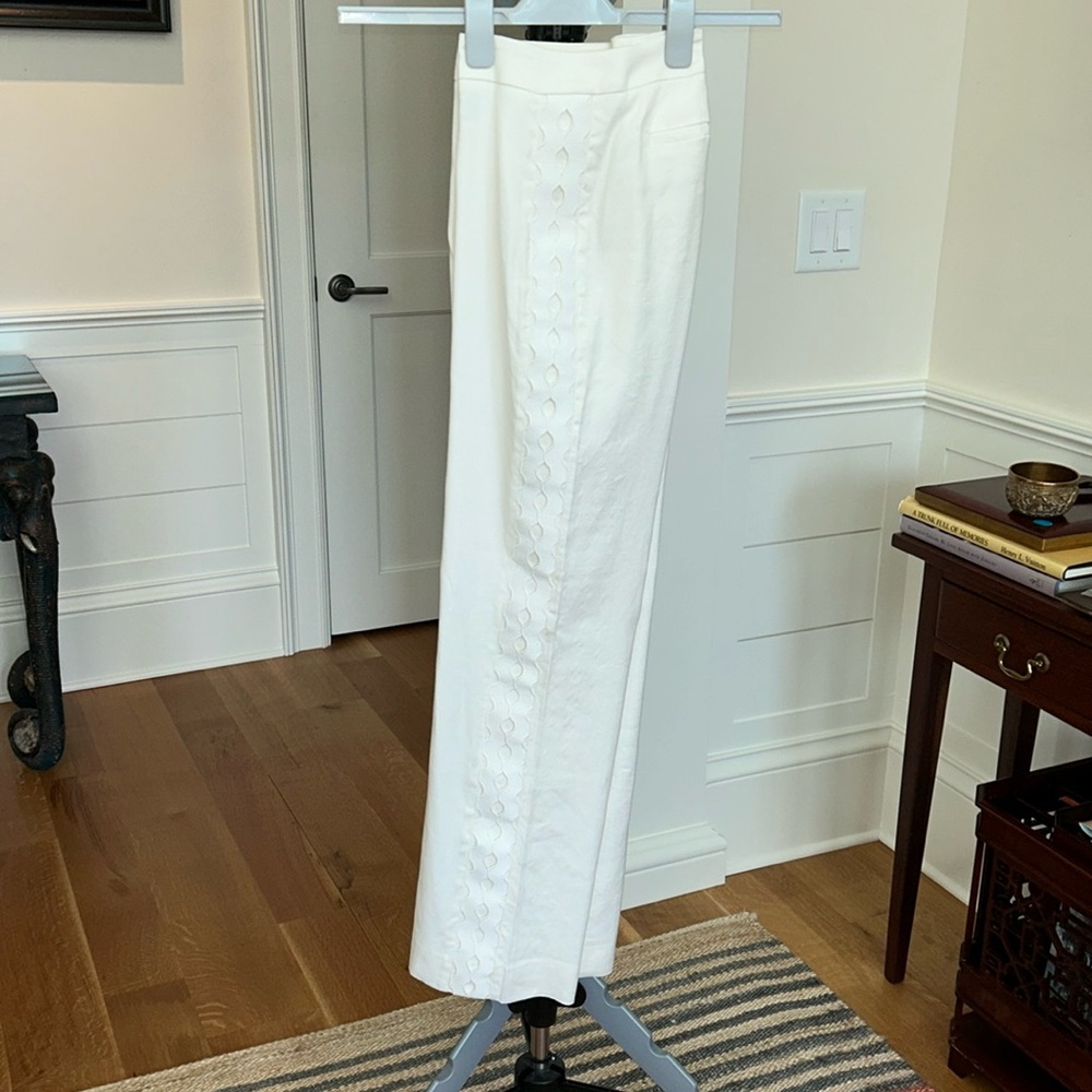 White linen blend pants by Etcetera